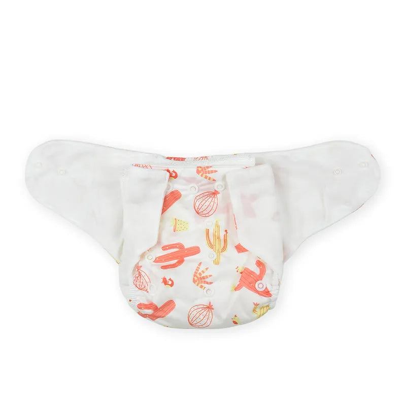 BABY DIAPER BUTTON OCEAN PRINTED ORANGE - image 2