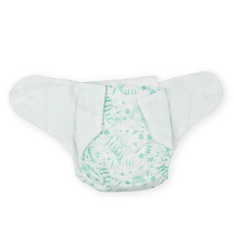 Baby Diaper Button Animal Printed Green – additional product view 2 of 2