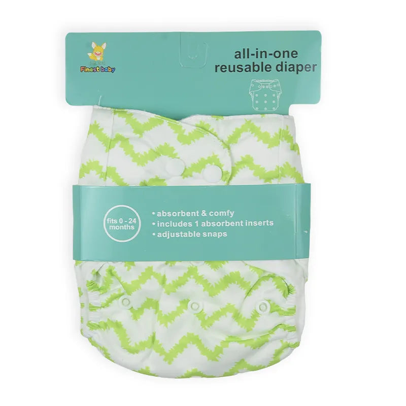 BABY DIAPER BUTTON PRINTED LIGHT GREEN