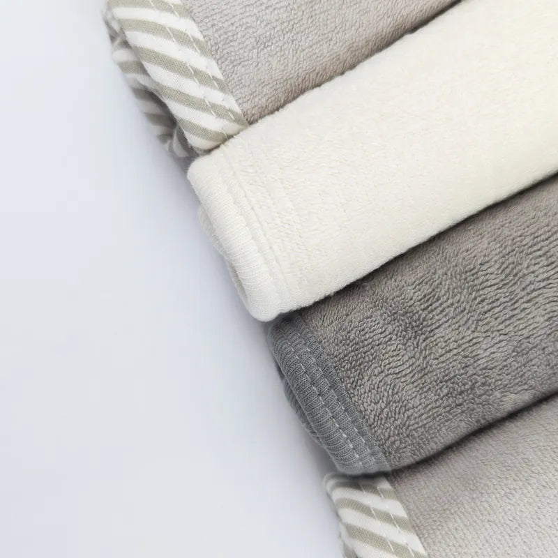 LITTLE GIANTS PACK OF 6 BABY FACE TOWELS-GREY & WHITE NEUTRAL TONES (10x10) - image 4