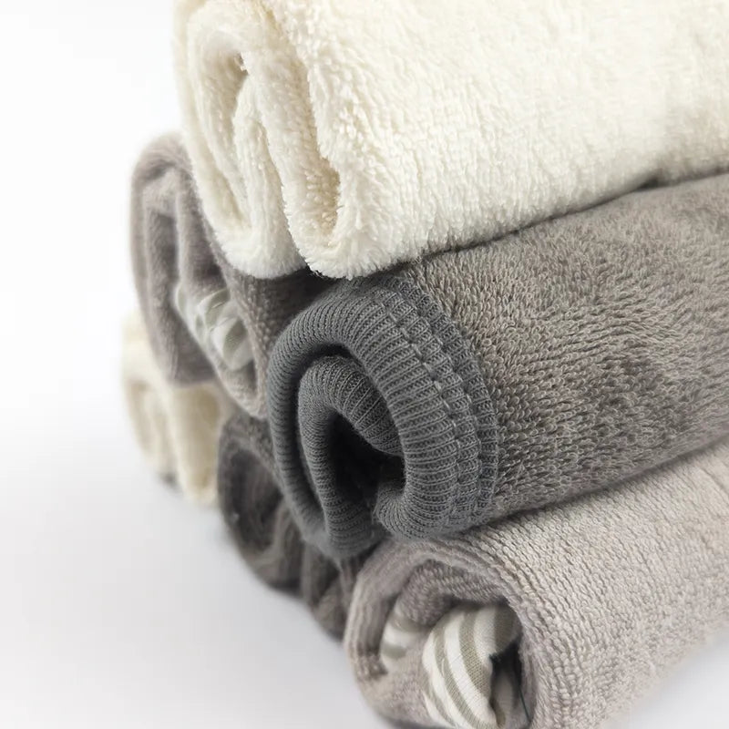 LITTLE GIANTS PACK OF 6 BABY FACE TOWELS-GREY & WHITE NEUTRAL TONES (10x10) - image 3