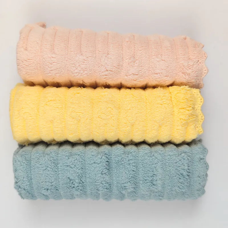 LITTLE BLESSINGZ PACK OF 3 ULTRA-SOFT BABY FACE TOWELS-PASTEL STRIPED THEME (PREMIUM QUALITY)