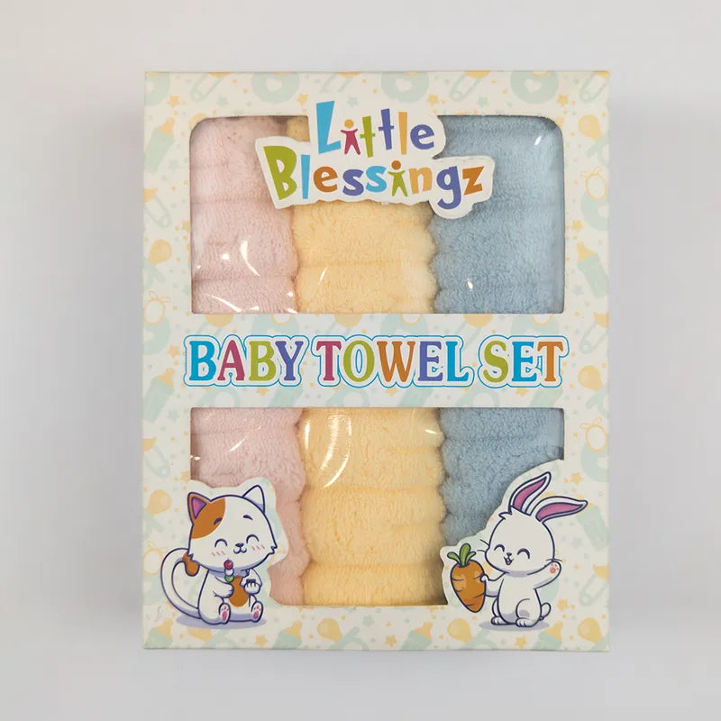 LITTLE BLESSINGZ PACK OF 3 ULTRA-SOFT BABY FACE TOWELS-PASTEL STRIPED THEME (PREMIUM QUALITY) - image 2