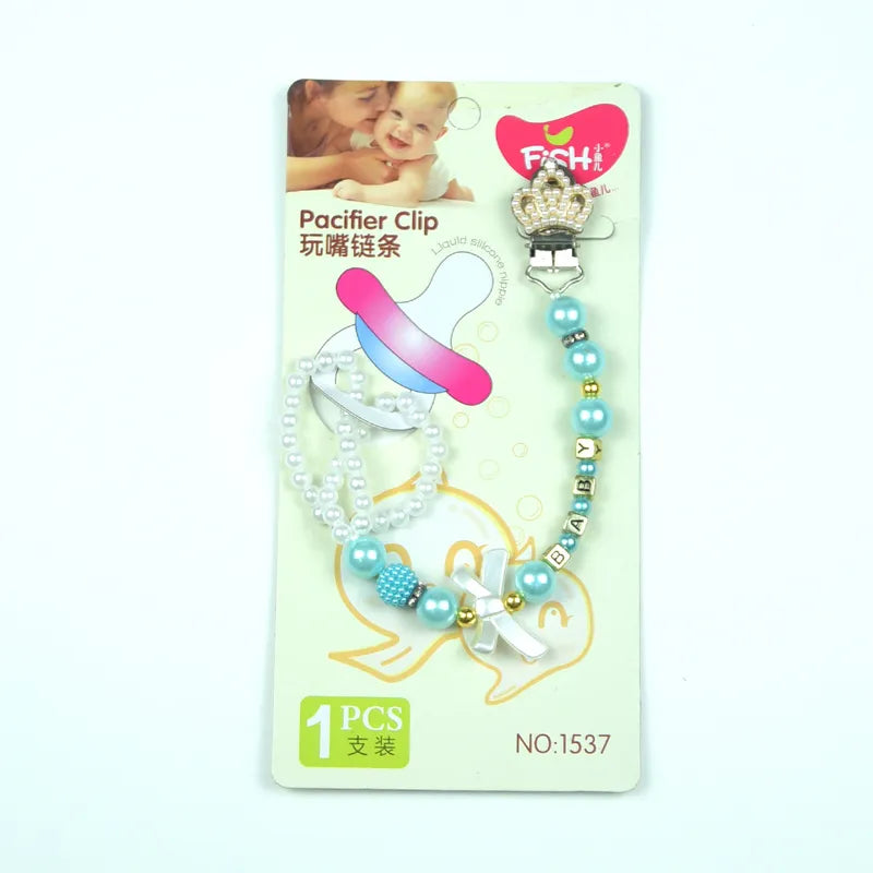 BABY FANCY PACIFIER CLIP BLUE