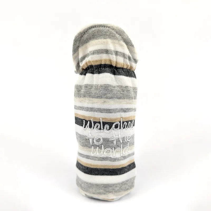 BABY FEEDER COVER WELCOME TO THE WORLD GREY