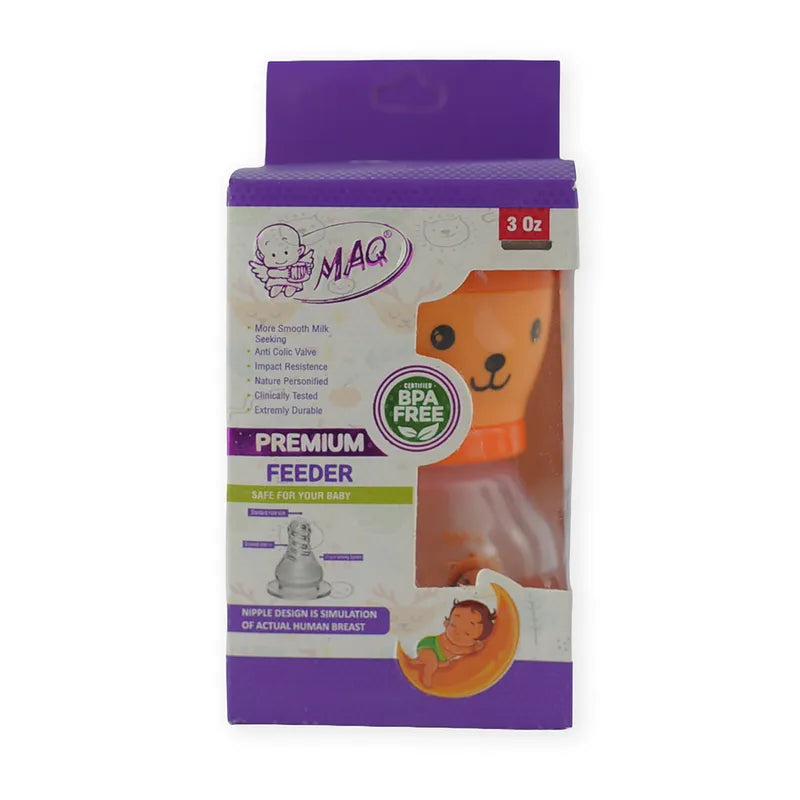 BABY FEEDING BOTTLE BEAR ORANGE BASEBALL CAP MAQ - image 2
