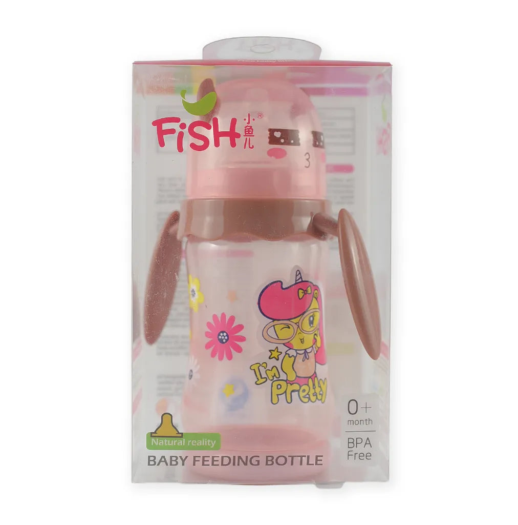 BABY FEEDING BOTTLE CUTE ANIMAL BROWN FISH - image 6