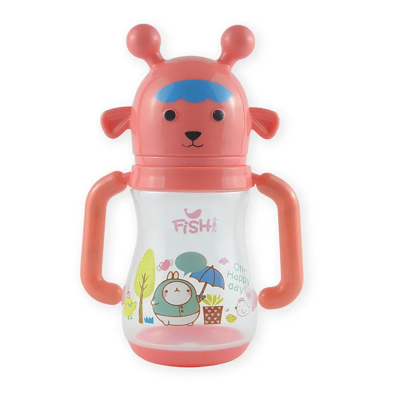 BABY FEEDING BOTTLE CUTE ANIMAL BROWN FISH - image 3
