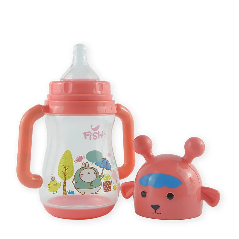 BABY FEEDING BOTTLE CUTE ANIMAL BROWN FISH - image 2