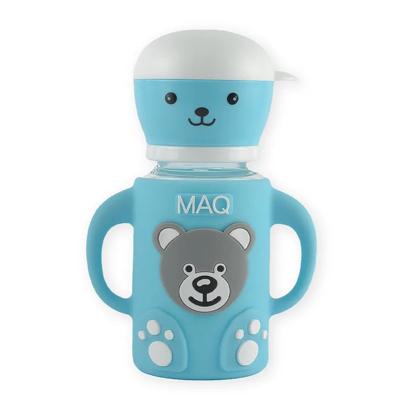 BABY FEEDING GLASS BOTTLE BEAR CYAN MAQ - image 5