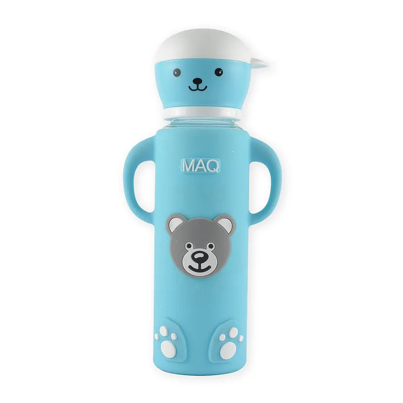 BABY FEEDING GLASS BOTTLE BEAR CYAN MAQ - image 3