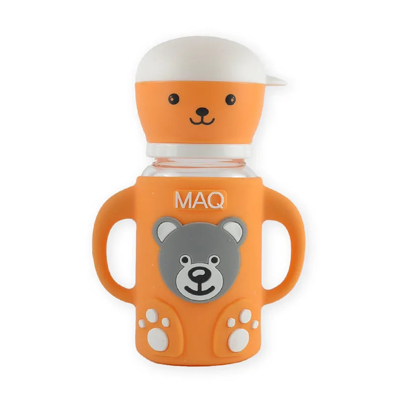 BABY FEEDING GLASS BOTTLE BEAR ORANGE MAQ
