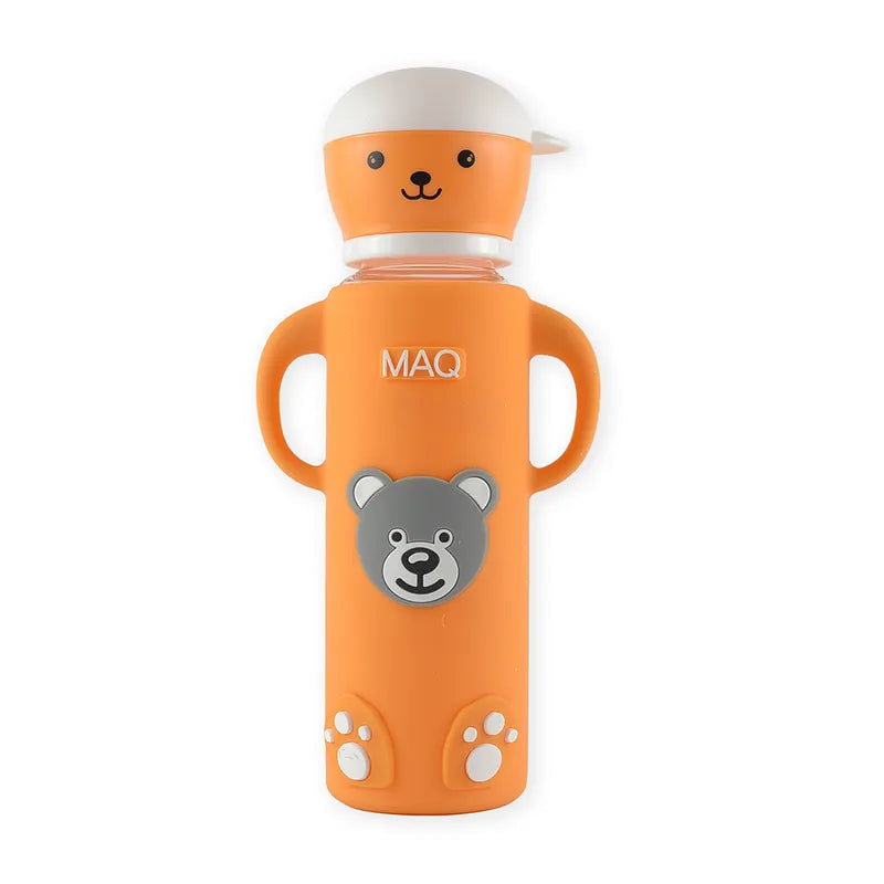 BABY FEEDING GLASS BOTTLE BEAR ORANGE MAQ - image 3