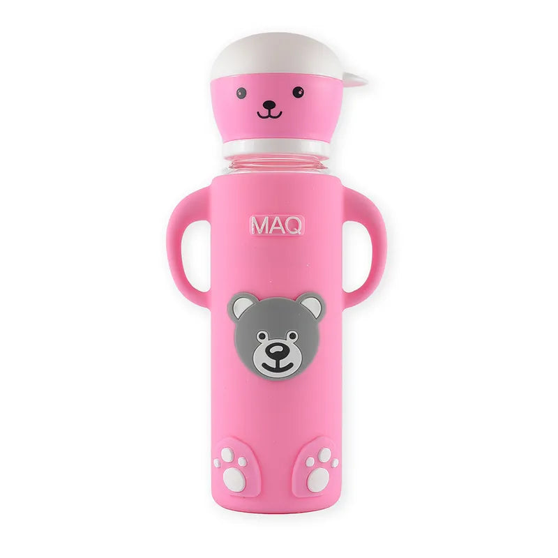 BABY FEEDING GLASS BOTTLE BEAR PINK MAQ - image 3
