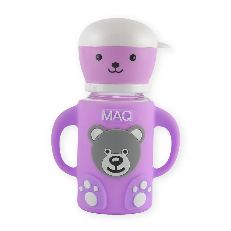 BABY FEEDING GLASS BOTTLE BEAR PURPLE MAQ - image 5