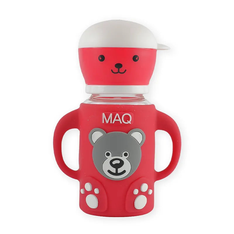 BABY FEEDING GLASS BOTTLE BEAR RED MAQ - image 3