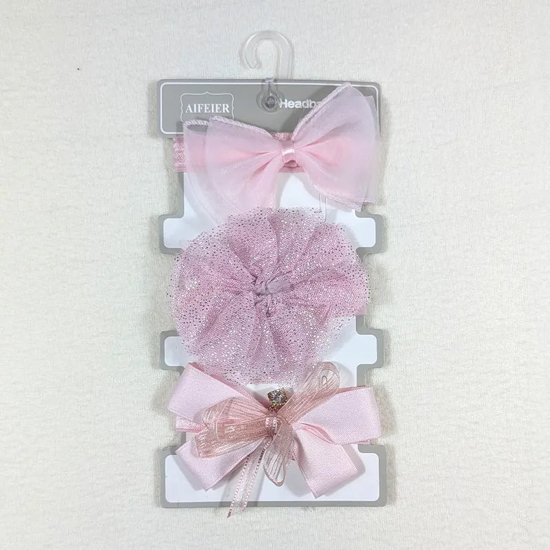BABY GIRL BOO HEADBAND SET 3PCS BABY PINK