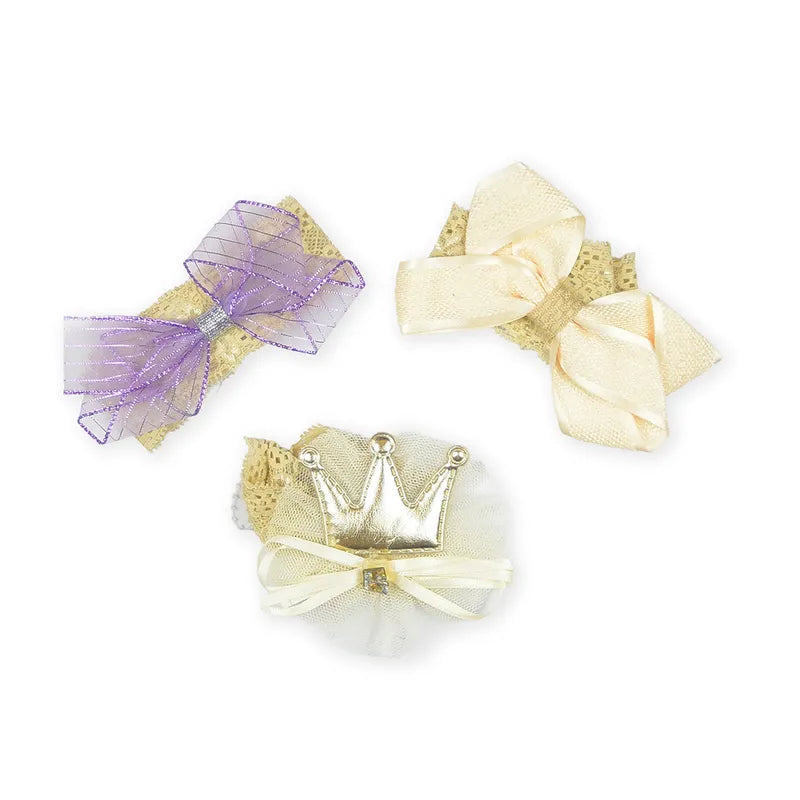 BABY GIRL CROWN AND BOO HEADBAND SET 3PCS PURPLE