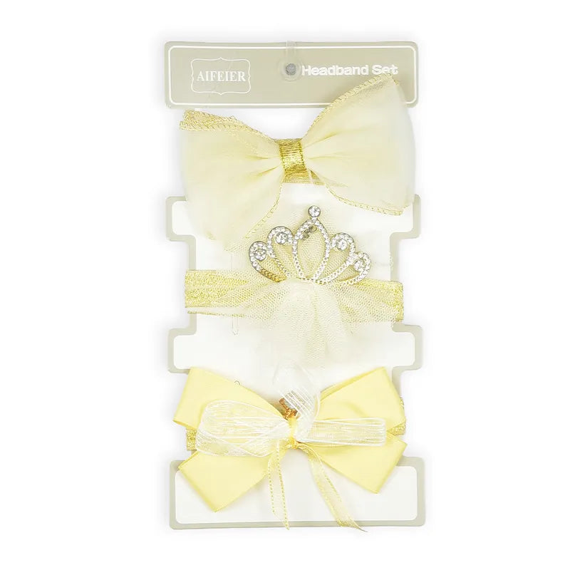 BABY GIRL CROWN AND BOO HEADBAND SET 3PCS SKIN