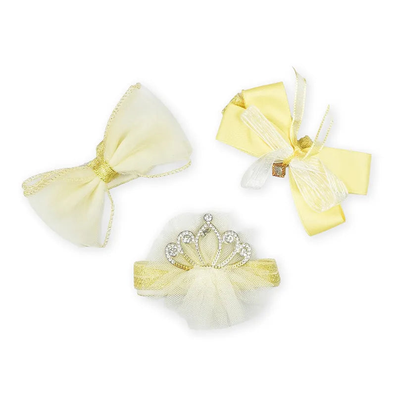 BABY GIRL CROWN AND BOO HEADBAND SET 3PCS SKIN
