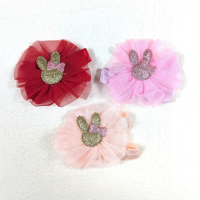 BABY GIRL FANCY BUNNY HEADBAND SET 3PCS