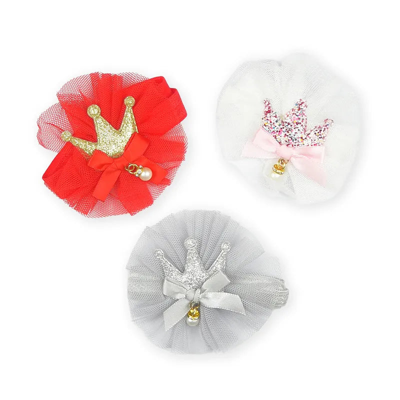 BABY GIRL FANCY CROWN HEADBAND SET 3 PCS