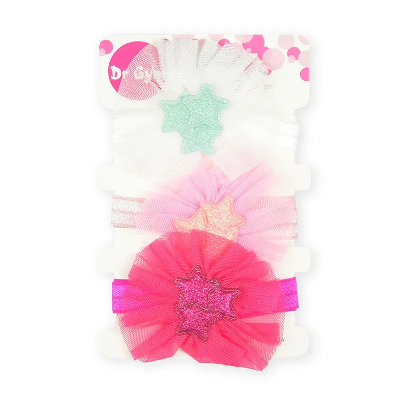 BABY GIRL FANCY STAR HEADBAND SET 3PCS