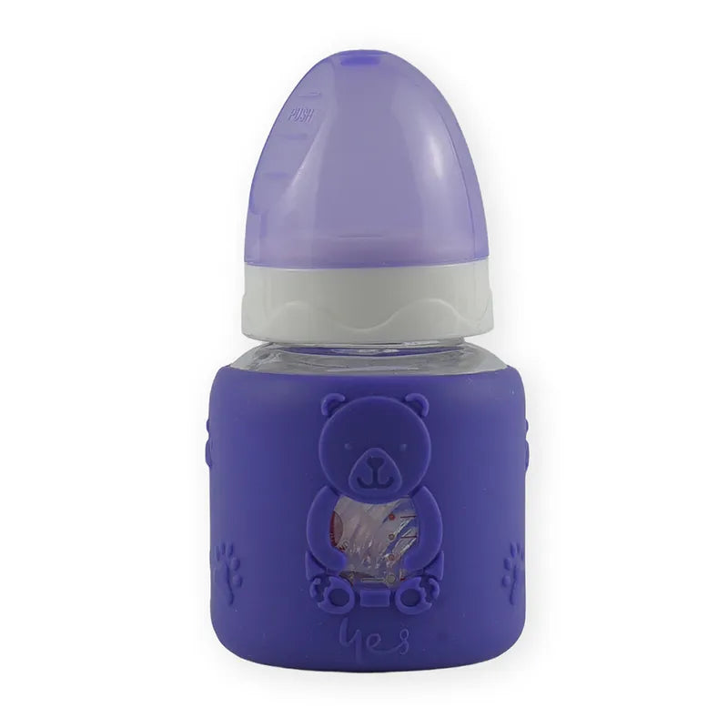 BABY GLASS FEEDER BEAR DARK PURPLE YES