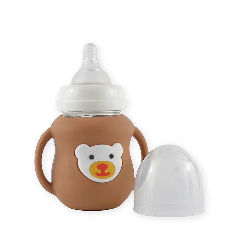 BABY GLASS FEEDER BEAR HANDLE BROWN - image 2