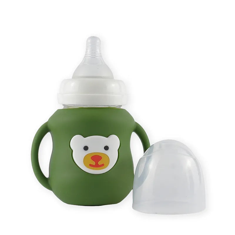 BABY GLASS FEEDER BEAR HANDLE GREEN - image 2