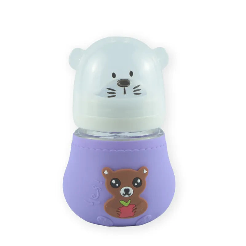 BABY GLASS FEEDER BEAR PURPLE
