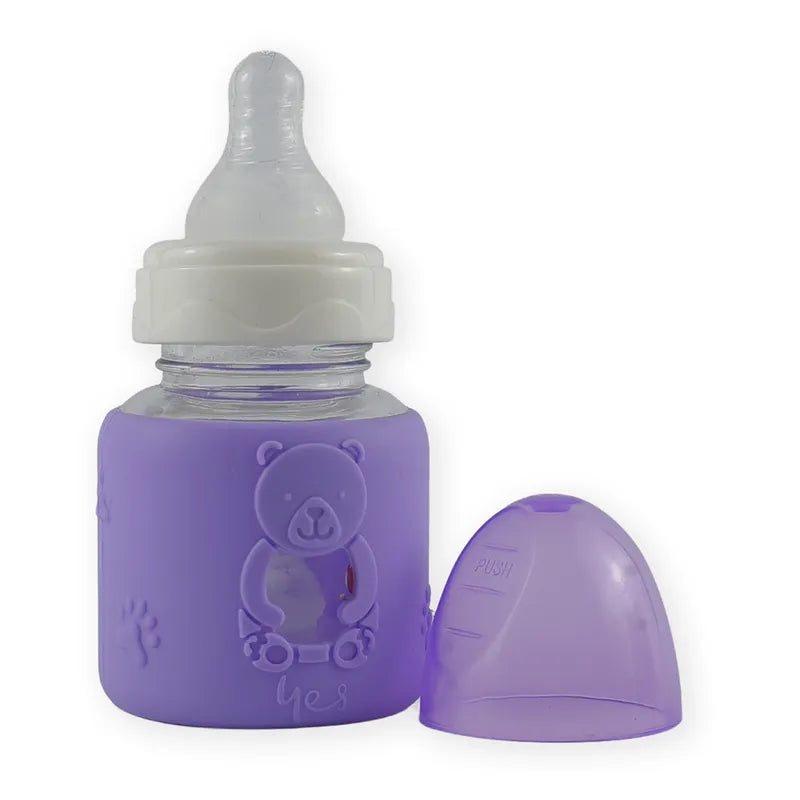 BABY GLASS FEEDER BEAR PURPLE YES - image 2