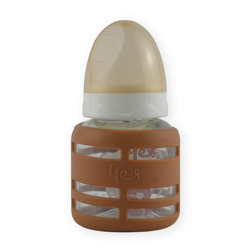 BABY GLASS FEEDER BROWN YES