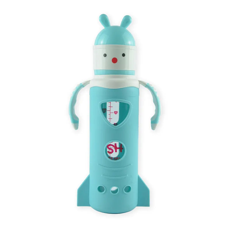 BABY GLASS FEEDER BUNNY CYAN FISH