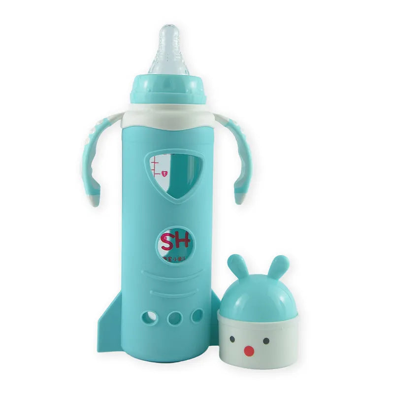 BABY GLASS FEEDER BUNNY CYAN FISH - image 2