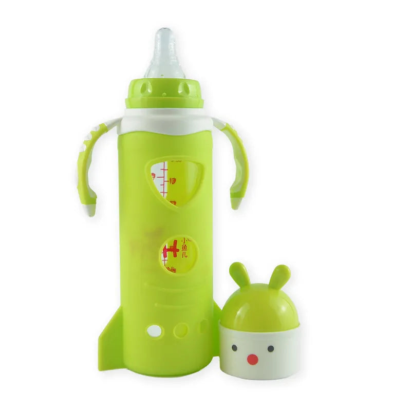 BABY GLASS FEEDER BUNNY GREEN FISH - image 2