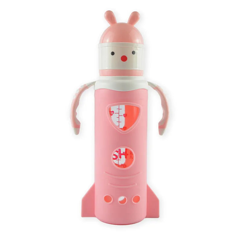 BABY GLASS FEEDER BUNNY PINK FISH