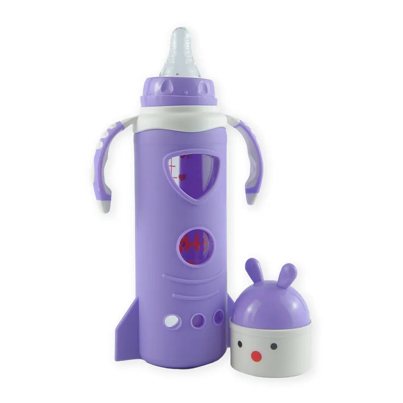 BABY GLASS FEEDER BUNNY PURPLE FISH - image 2