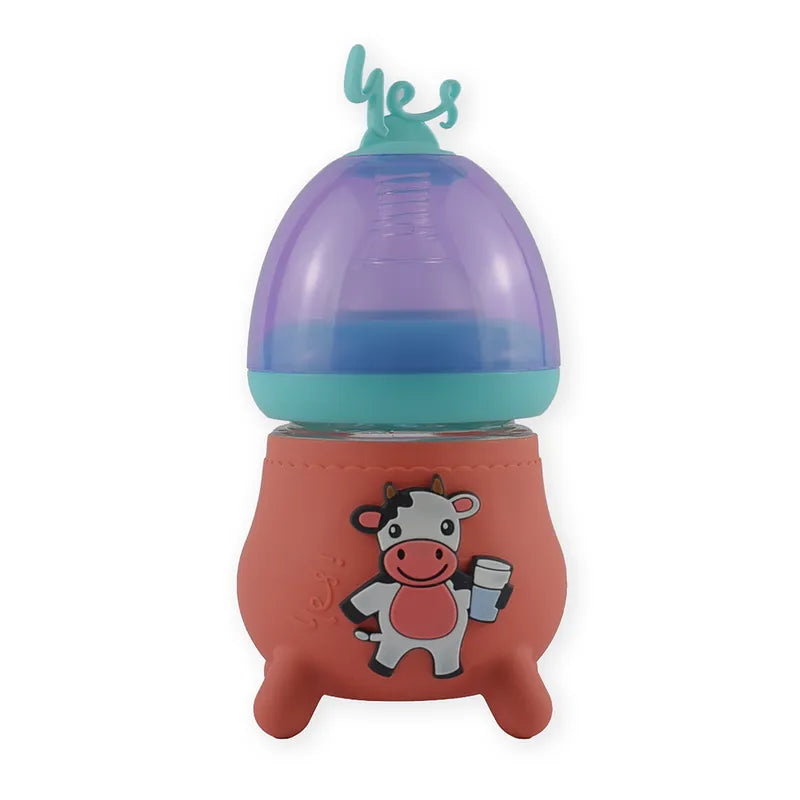 BABY GLASS FEEDER COVER ORANGE