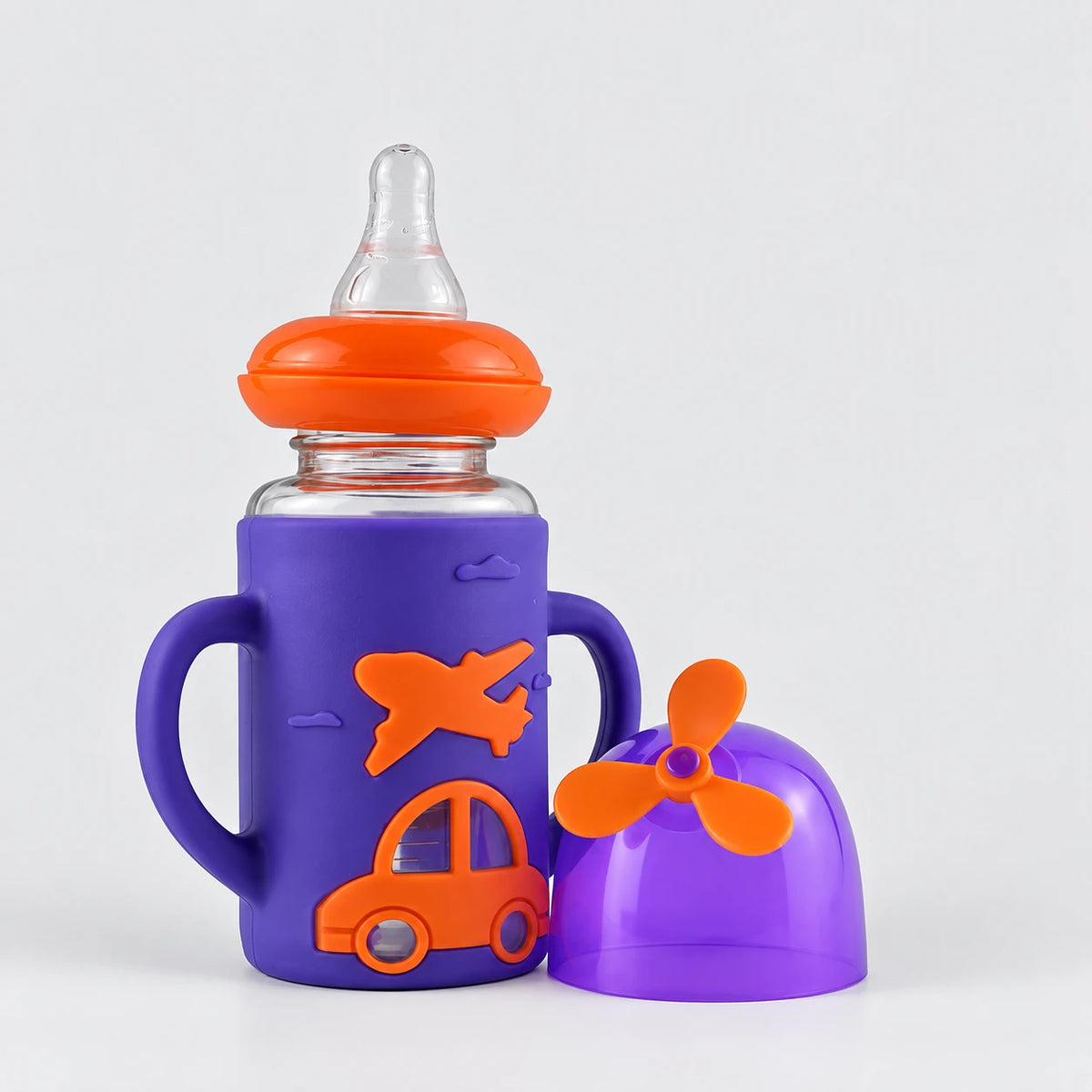 BABY GLASS FEEDER FAN CAP DARK PURPLE YES - image 2