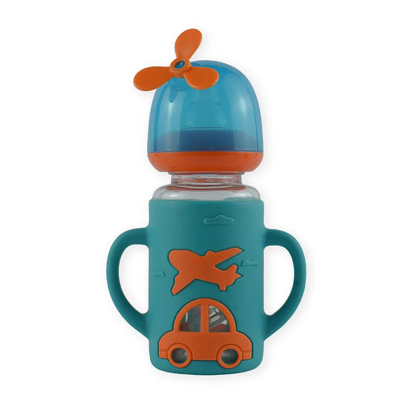 BABY GLASS FEEDER FAN CAP GREEN YES