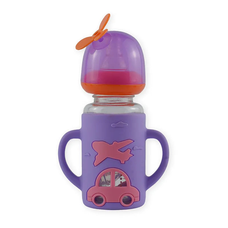 BABY GLASS FEEDER FAN CAP PURPLE YES