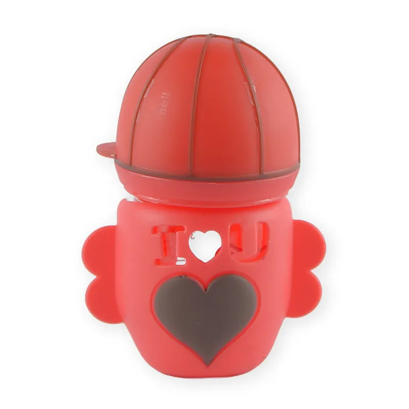 BABY GLASS FEEDER FOOTBALL RED