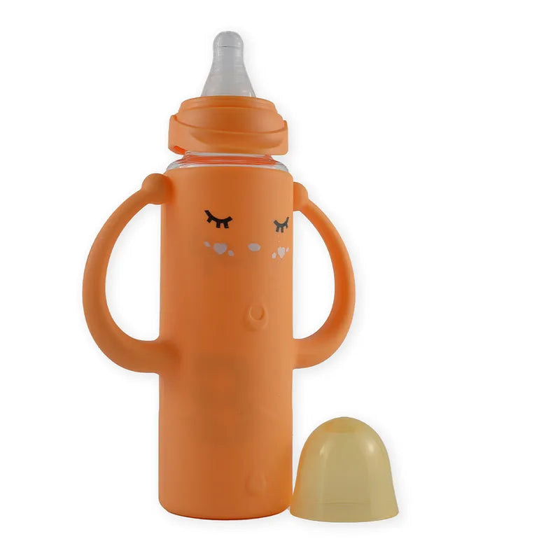BABY GLASS FEEDER FULL COVER HANDLE ORANGE - image 2