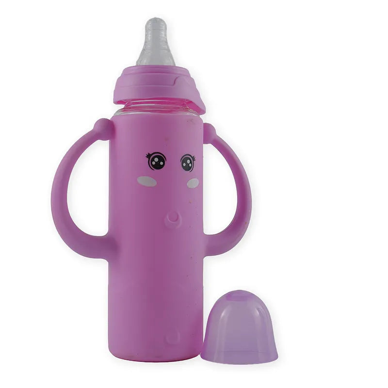 BABY GLASS FEEDER FULL COVER HANDLE PINK - image 2