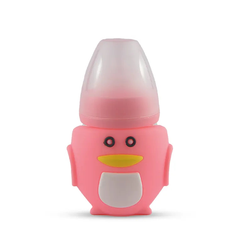 BABY GLASS FEEDER PENGUIN PINK