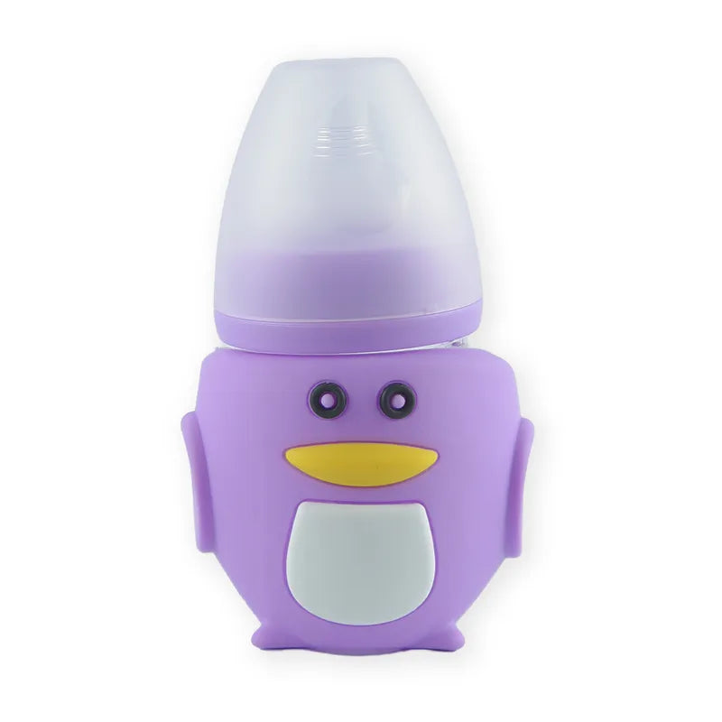 BABY GLASS FEEDER PENGUIN PURPLE