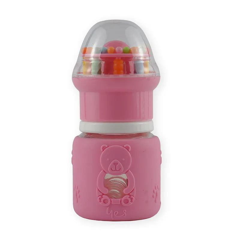 BABY GLASS FEEDER PINK RATTLE CAP YES