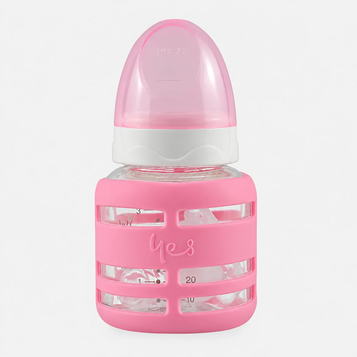 BABY GLASS FEEDER PINK YES
