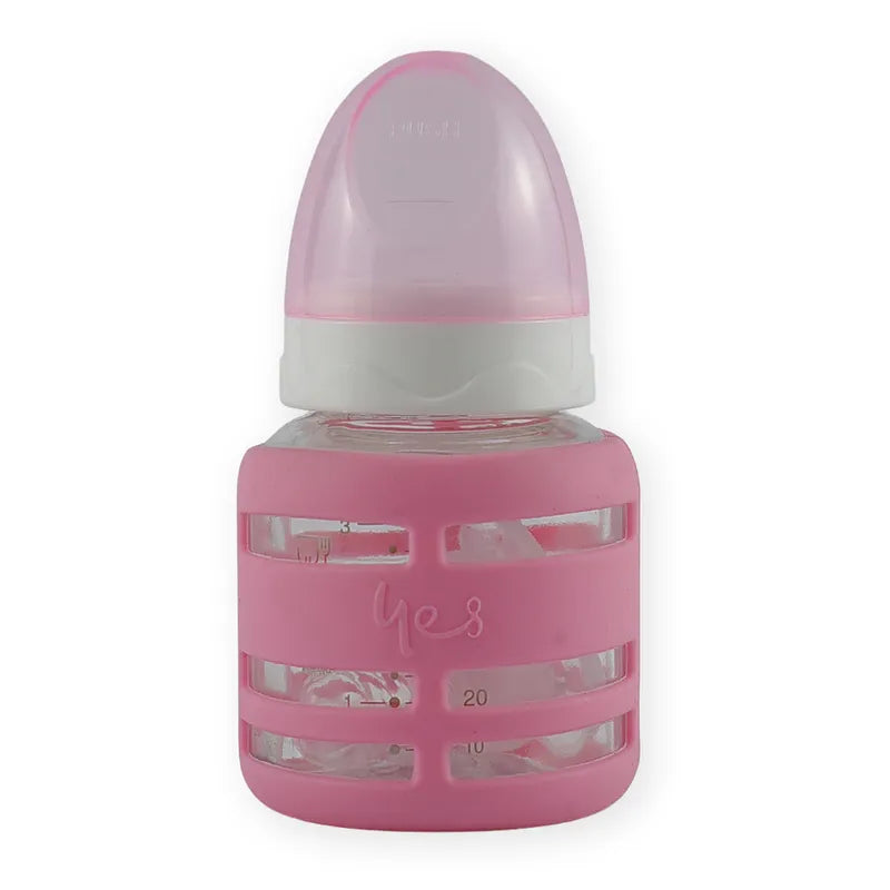 BABY GLASS FEEDER PINK YES